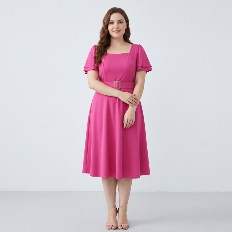 Vestido de moda con mangas acampanadas