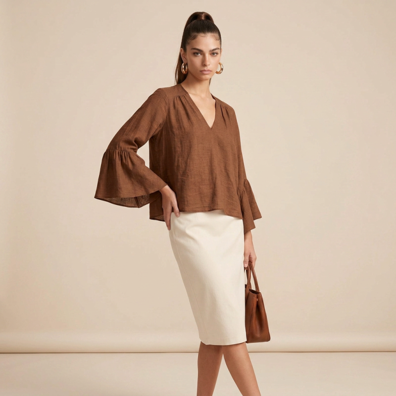 Top holgado de estilo bohemio