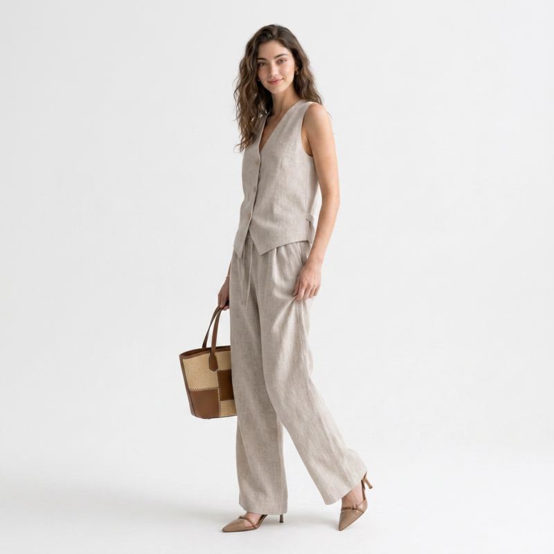 Chaleco de traje de botonadura simple