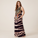 Vestido retro sin mangas con estampado de leopardo