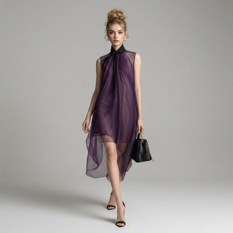 Elegante vestido sin mangas
