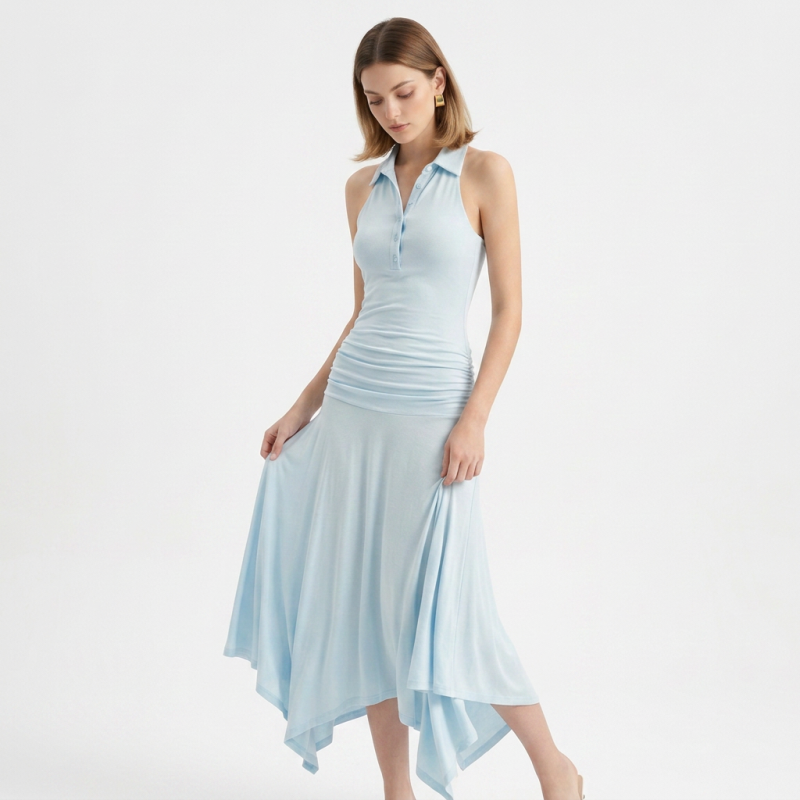 Elegante vestido polo sin mangas