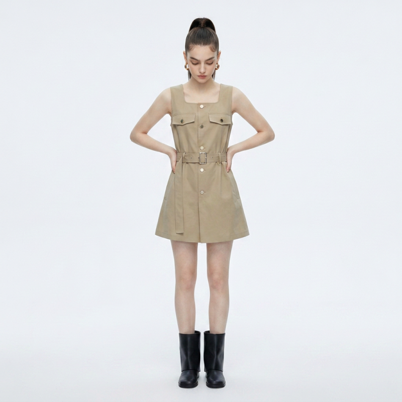 Vestido sencillo que ciñe la cintura