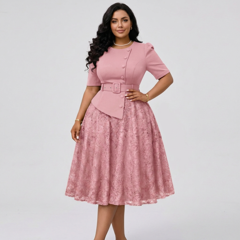 vestido de retazos de talla grande