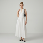 Vestido con escote en V y lazo