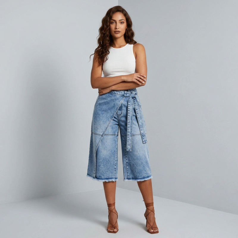 Pantalones capri de talle alto
