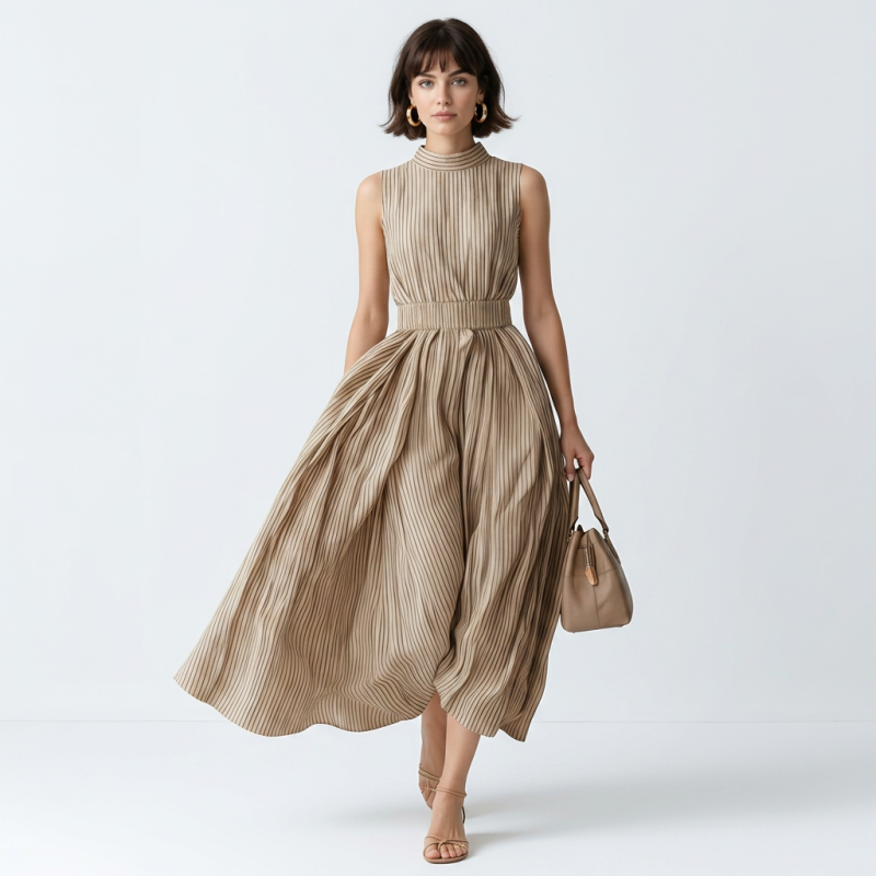 Elegante vestido de rayas