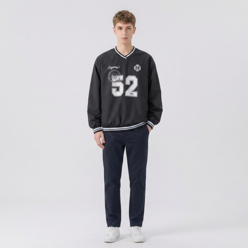Sudadera americana con cuello en V