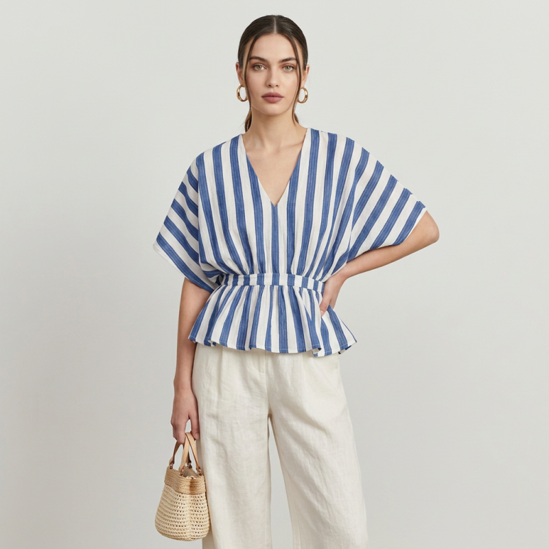 Conjunto de dos piezas con pantalón de pierna ancha
