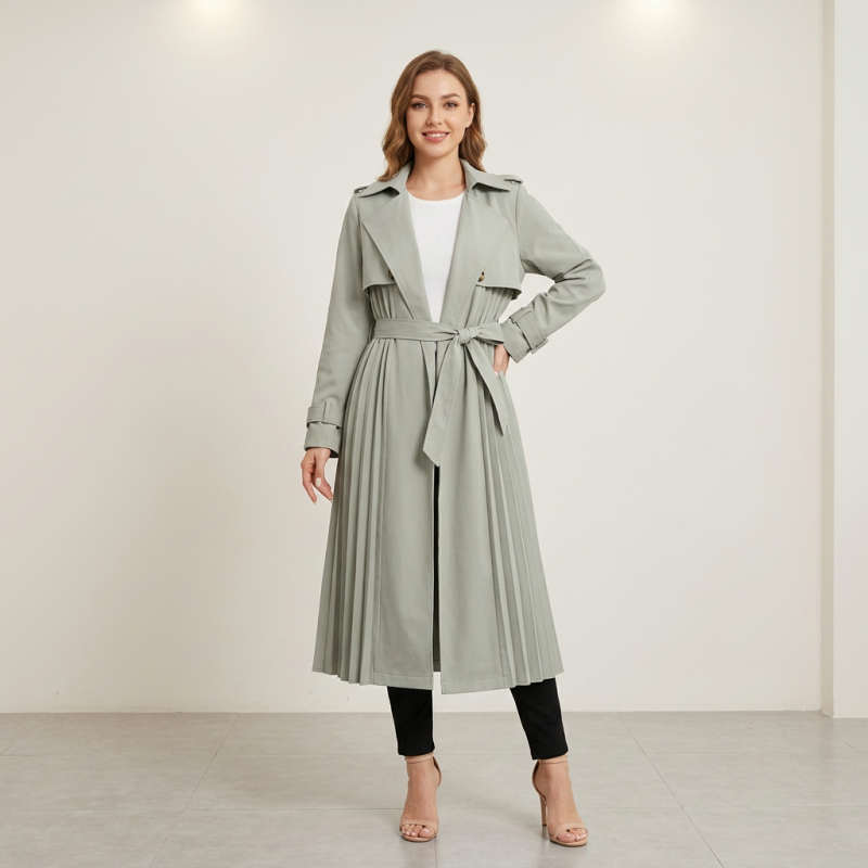 Gabardina de estilo británico de longitud media