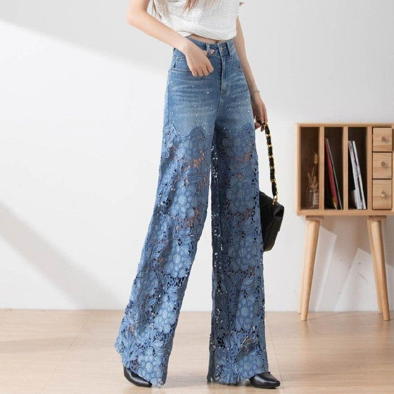 Elegantes vaqueros de encaje