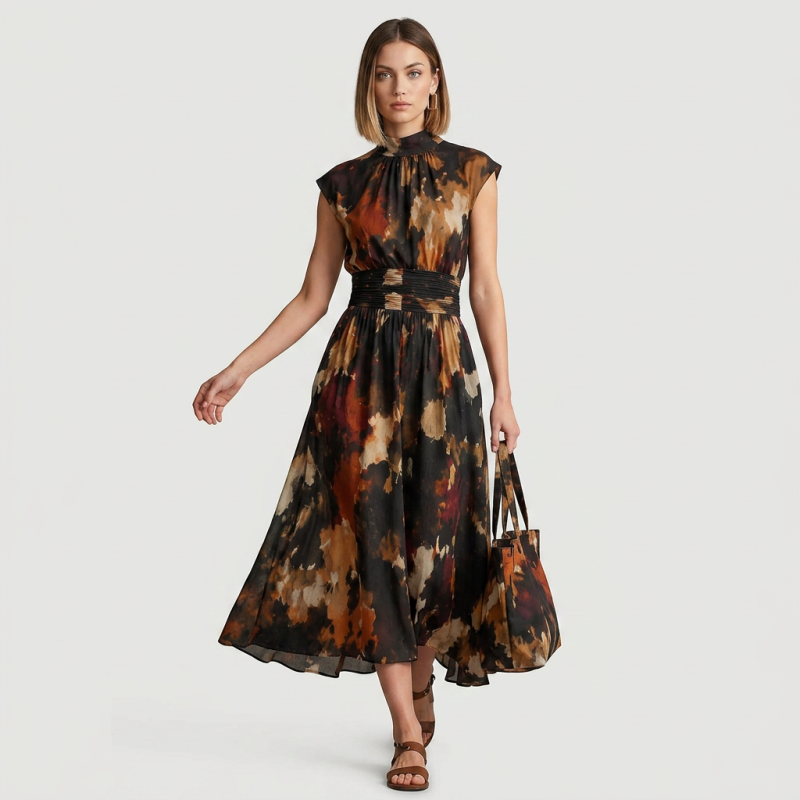 vestido con estampado tie-dye lavado a la tinta