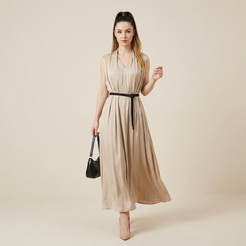 vestido sin mangas para mujer madura