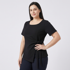 Top ajustado de cuello redondo