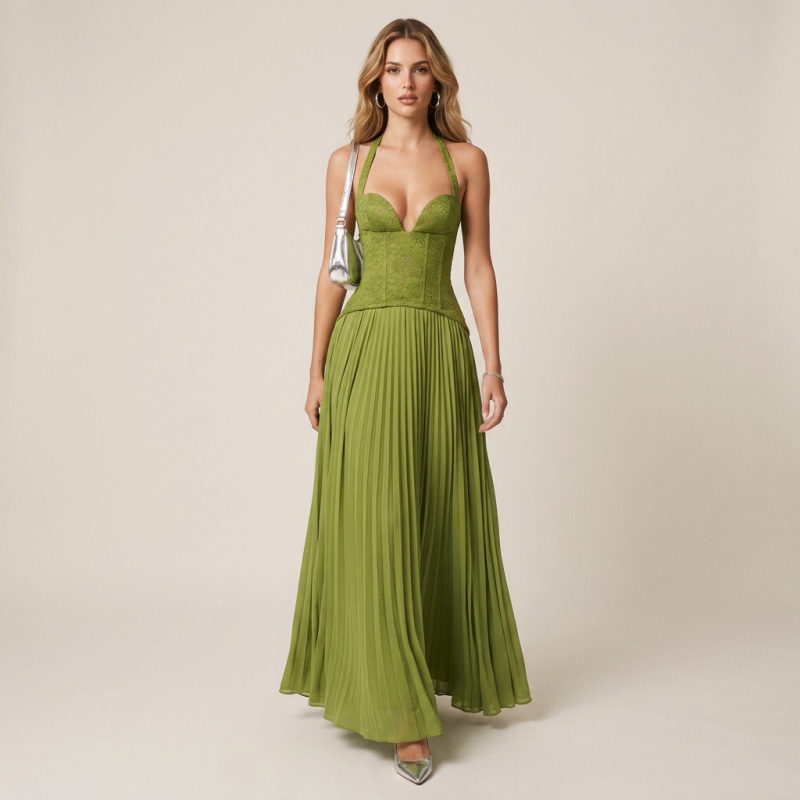 Vestido sexy con escote halter
