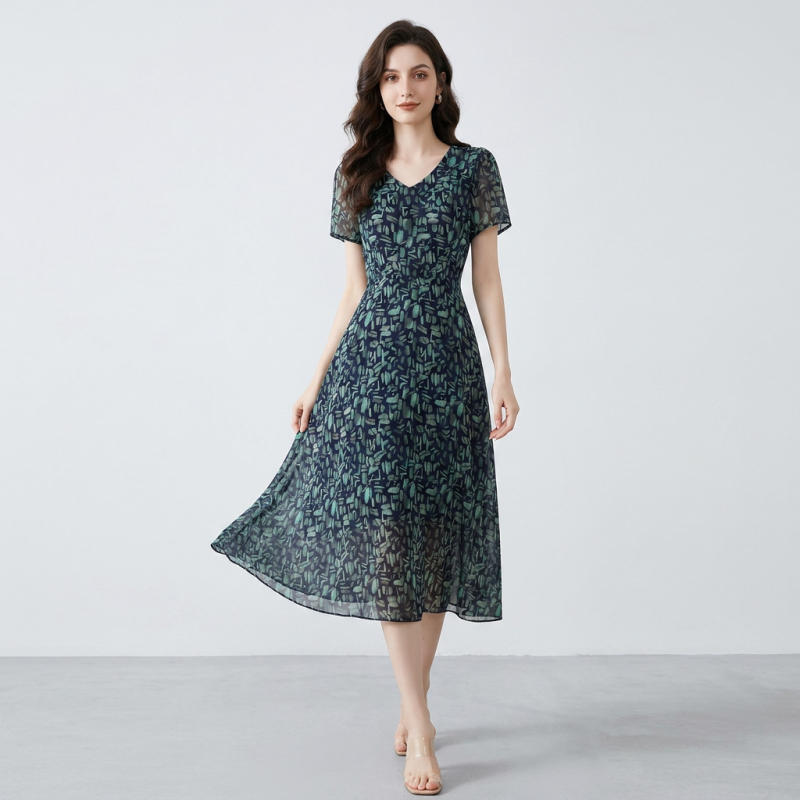 vestido adelgazante estampado