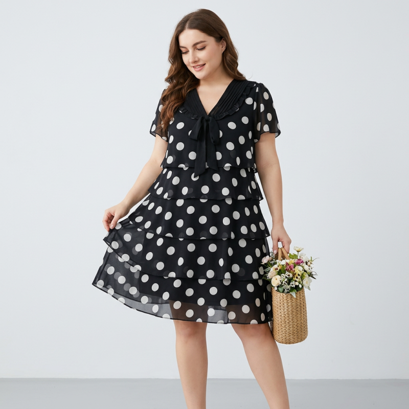 Vestido de gasa de lunares