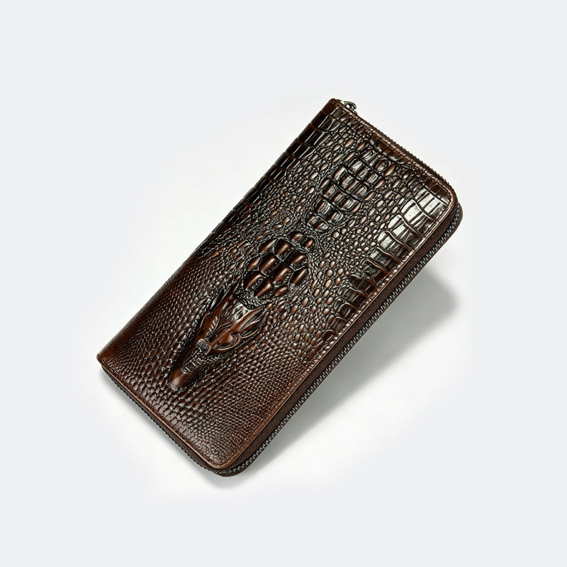 Cartera larga para hombre con múltiples ranuras para tarjetas.