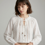 Camisa calada de estilo francés