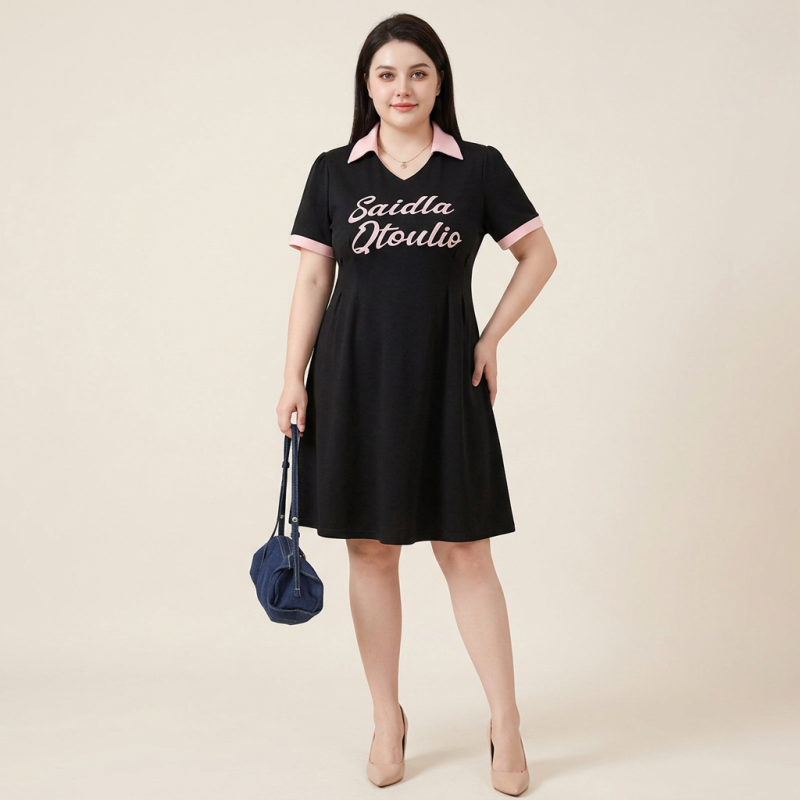 vestido con estampado de letras