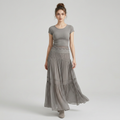 Elegante conjunto de vestido de manga corta