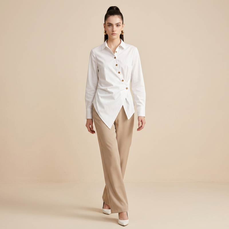 Camiseta adelgazante irregular