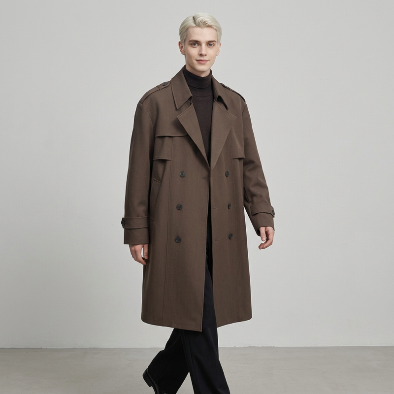 Gabardina de pantalón de largo medio para hombre