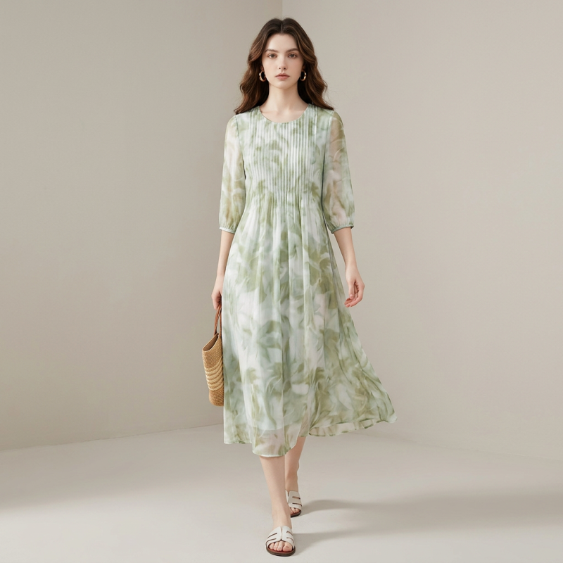 Elegante vestido estampado floral