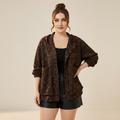 Chaqueta con capucha y estampado de leopardo