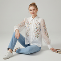 Camisa floral de malla