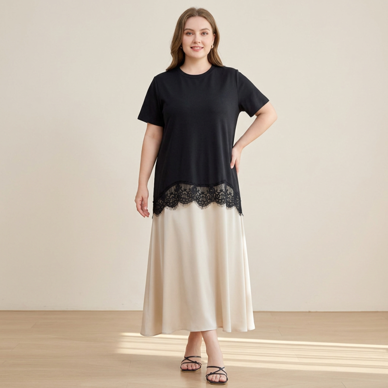 Vestido de moda con retazos