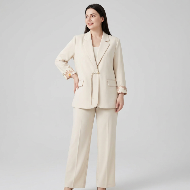 Traje de talla grande estilo chino