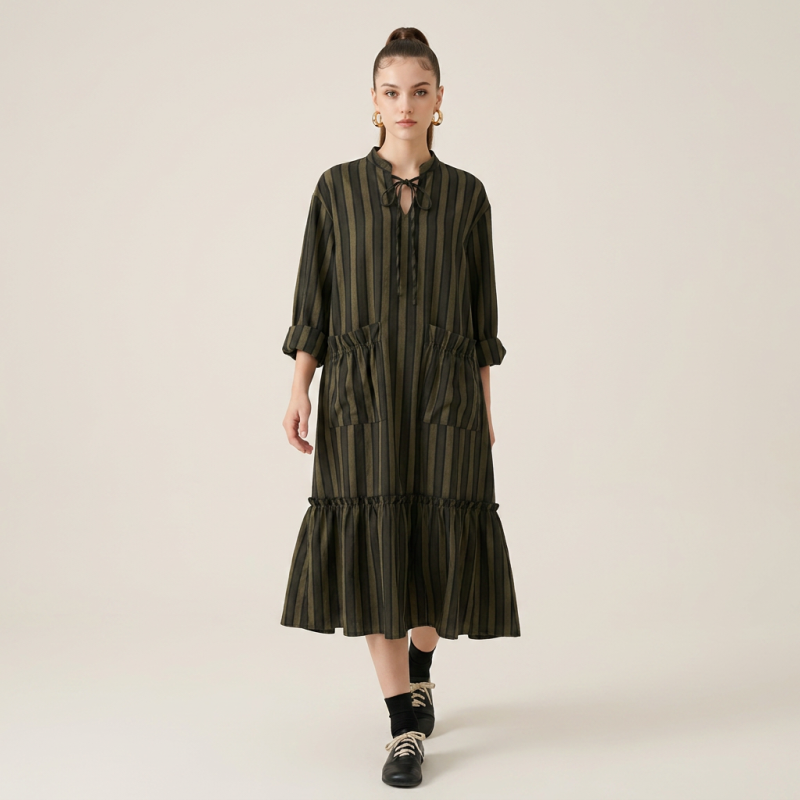 Vestido retro de rayas