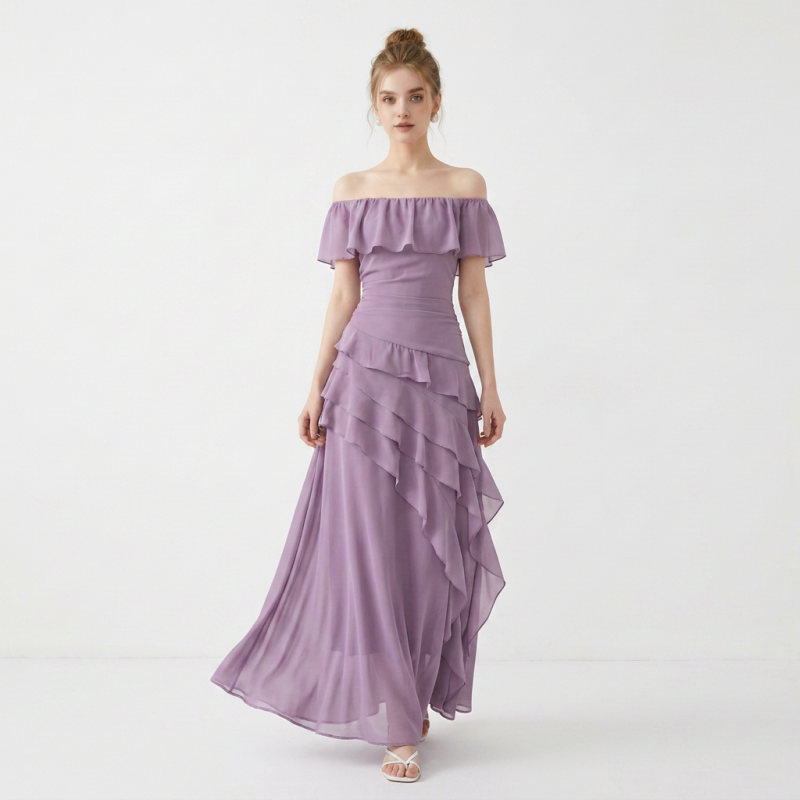 Dulce vestido con los hombros descubiertos
