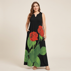 vestido de rosas rojas