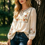 Camisa retro bordada