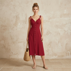 vestido de moda con escote en V
