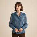 Blusa de moda con volantes
