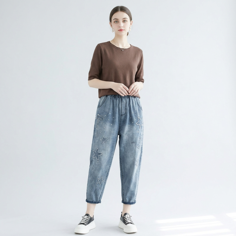 Pantalones vaqueros estilo harem retro