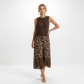 Vestido sin mangas con estampado de leopardo