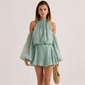 vestido con mangas farol