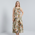Vestido con estampado floral artístico