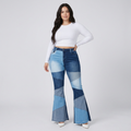 Vaqueros con retazos a la moda