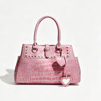 Bolso de mano de gran capacidad con estampado de cocodrilo