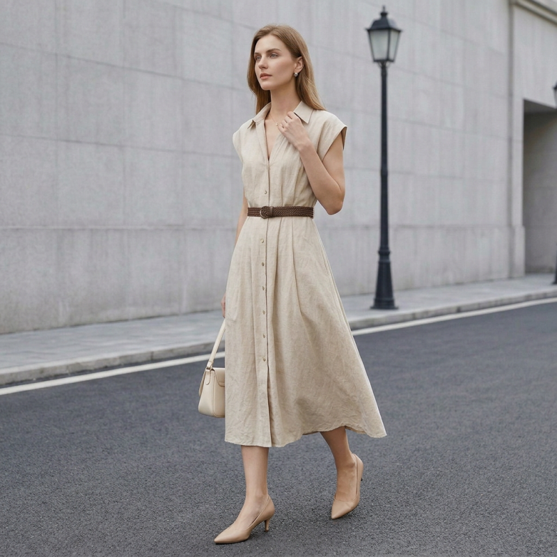 Elegante vestido camisero