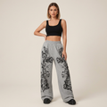 Pantalones holgados de tiro bajo con estampado