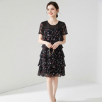 vestido de patchwork floral