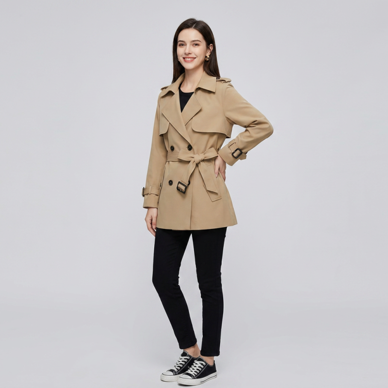 Gabardina elegante de estilo coreano