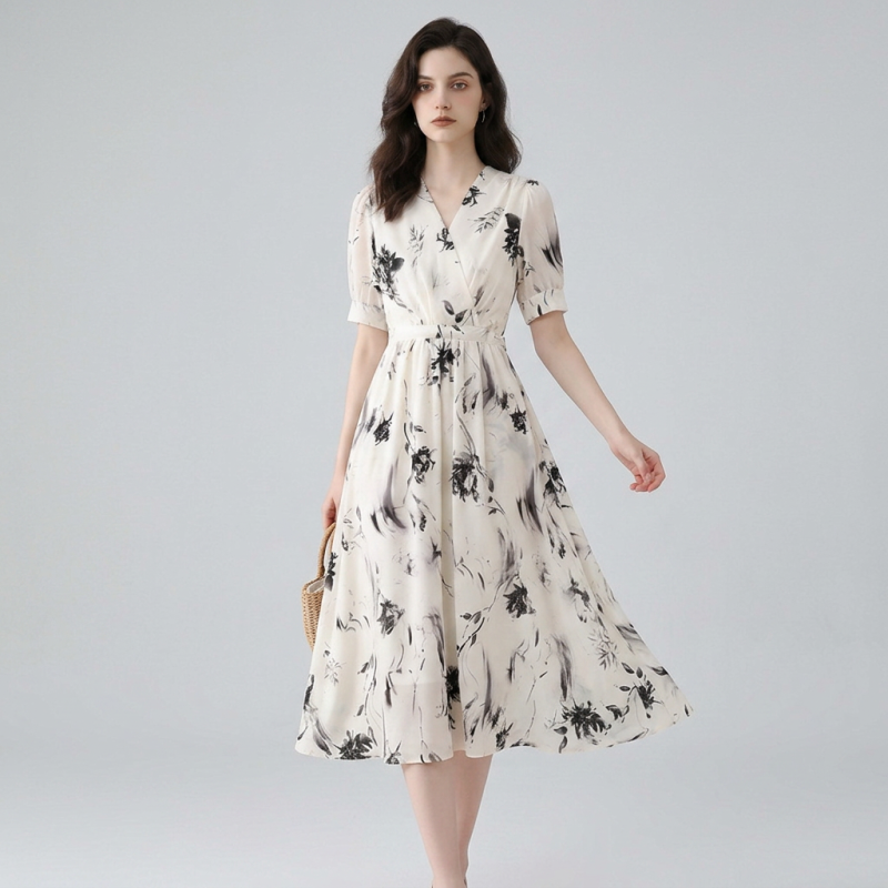 vestido de gasa floral
