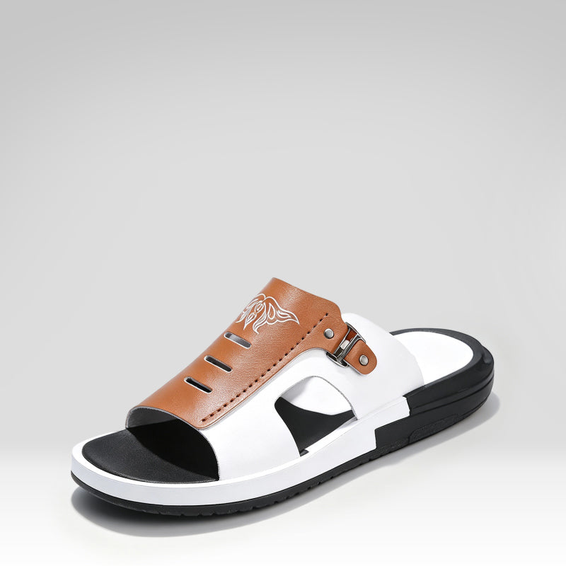 Pantuflas casuales para hombre con bloques de color